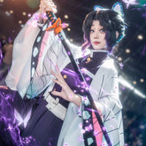 Halloweez Shinobu Cosplay Wig with Purple Embroidery, Top, Pants, Haori, and Belt - Perfect for Halloween & Christmas - Halloweez